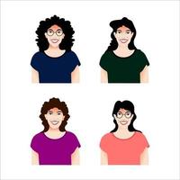 Vector avatar cartoon set with different head parts