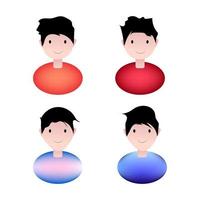 Vector avatar cartoon set with different head parts