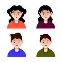 Vector avatar cartoon set with different head parts