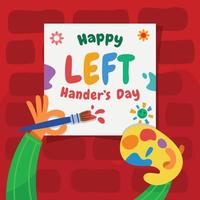Lettering Left Handers Day Greetings vector