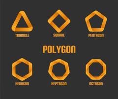 collection of polygon shape elements, folding designs, vector