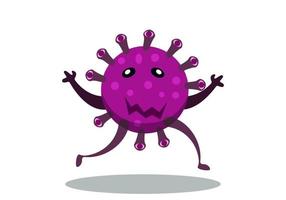 lindo personaje de gérmenes, bacterias y virus. vector