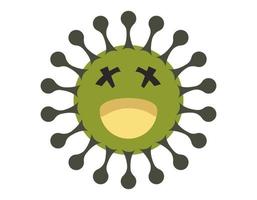 Illustration vector graphic of Cute character of germ, bacteria and virus. Microbe, Pathogen, Virus icon. Vector cartoon illustration of a virus. cute cartoon germ in flat style design.