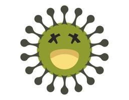 Illustration vector graphic of Cute character of germ, bacteria and virus. Microbe, Pathogen, Virus icon. Vector cartoon illustration of a virus. cute cartoon germ in flat style design.