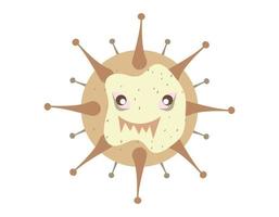 Illustration of cute bacteria character. Cartoon microbes. Simple vector illustration EPS10 isolated on white background.