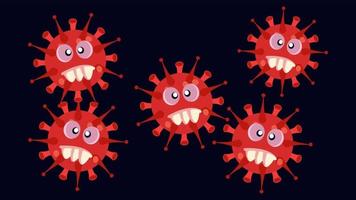 Illustration vector graphic of red character of germ, bacteria and virus set collection.