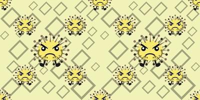 Seamless pattern of cartoon germs isolated on random rectangle pattern design. vector