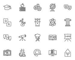 set of education line icons vector