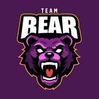 logotipo del equipo de deportes de juego de oso vector