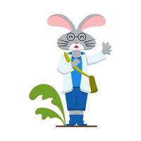 Doctor Bunny Character vector Illustration