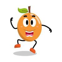 lindo personaje naranja con ilustración de expresión feliz vector