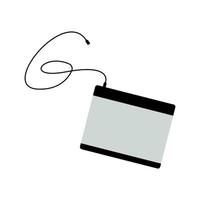 Graphic tablet for drawing on a laptop, computer. Flat style. Vector illustration. Isolated on a white background.