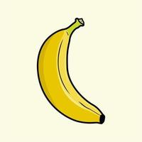 Single Banana Cartoon Illustration Isolated