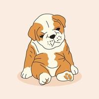 Dog Cartoon Lazy Dog Sitting Animals vector