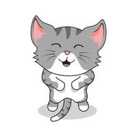 ilustraciones de dibujos animados de gato gris aislado vector