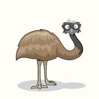 Emu Bird Cartoon Cute Animals vector