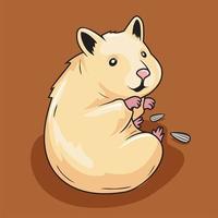 Hamster Cartoon Looking Back vector