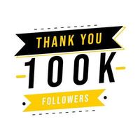 Thank you 100K social media followers template vector