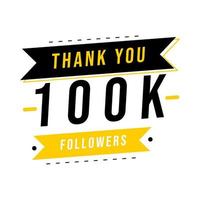 gracias plantilla de 100k seguidores de redes sociales vector