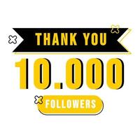 Thank you 10K social media followers template vector