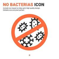 No bacterias, virus line icon with filled outline style isolated on white background. Vector graphics illustration covid 19 virus test linear sign symbol icon concept for healthcare, ui and web design