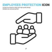 An inclusive workplace icon vector with filled outline style isolated on white background. Vector simple element illustration employees protection sign symbol icon concept for business. Editable color