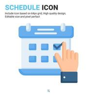 Schedule complete finish single icon vector with flat style isolated on white background. Vector design illustration human organs sign symbol icon concept for business, web, ui, ux, apps and project