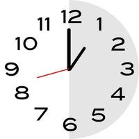 1 en punto icono de reloj analógico vector