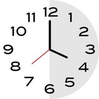 4 o'clock analog clock icon vector