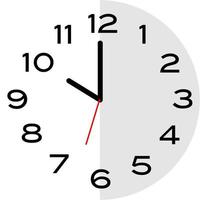 10 o'clock analog clock icon vector