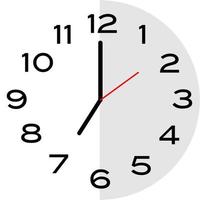 7 o'clock analog clock icon vector