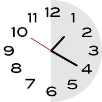 20 minutes past 1 o'clock analog clock icon vector