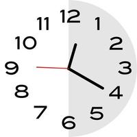 20 minutes past 12 o'clock analog clock icon vector