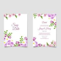 Beautiful hand drawing wedding invitation floral design vector