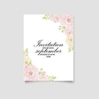 Beautiful hand drawing wedding invitation floral design vector