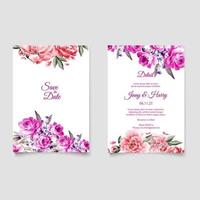 Beautiful hand drawing wedding invitation floral design vector