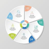 Basic circle infographic template with 5 steps. vector