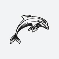 Black dolphin illustration vector