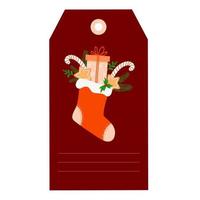 Christmas gift tag vector