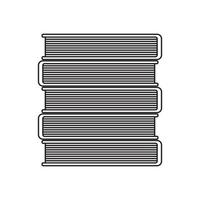 Black and white icon of stacked books. Vector Illustration