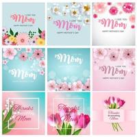 flores de primavera y verano fondo brillante. cartel del feliz día de la madre. ilustración vectorial vector