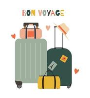 Travel bags, suitcases icon isolated on white background vector