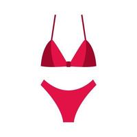 Swimsuit simple icon red. Vector Illustration