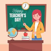 Motivated Teacher Teaching Todays lesson vector