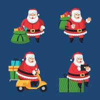 How Modern Santa Handing Out Childrens Gifts vector