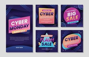 plantilla de publicación de instagram de venta de cyber monday vector