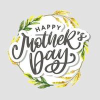 Elegant greeting card design with stylish text Mother s Day on colorful flowers decorated background. vector