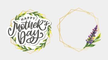 Elegant greeting card design with stylish text Mother s Day on colorful flowers decorated background. vector