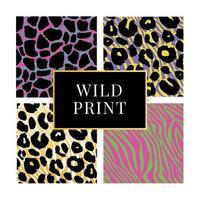 A collection of four different animal wild print backgrounds. Eps 10 Vector. Set vector