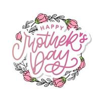 Elegant greeting card design with stylish text Mother s Day on colorful flowers decorated background. vector